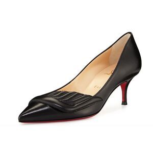 Christian Louboutin Miss Mars 55 Black Nappa Leather Wing Pumps Heels 40.5 US 10